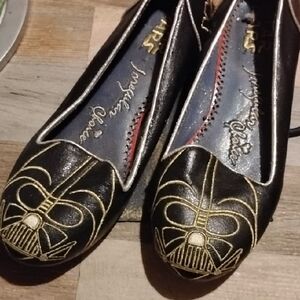 Irregular Choice Star Wars Darth Vader Black Flats And Gold Flats Slightly Used